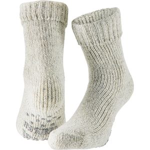 Huissokken - Grijs - Korte Anti-slip Slofsokken - Gebreid