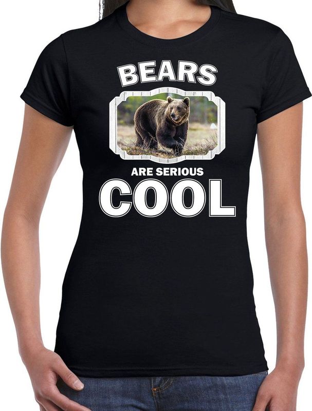 T-shirt bears are serious cool zwart dames - beren/ bruine beer shirt