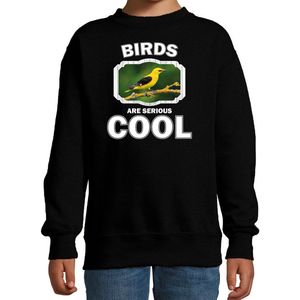 Bellatio Decorations - Dieren Sweater - Zwart - Wielewaal Vogel - Kinderen