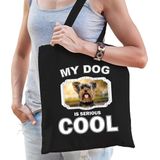 Dieren Yorkshire terriers tasje katoen volw + kind zwart - my dog is serious cool kado boodschappentas/ gymtas / sporttas - honden / hond