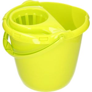 Groene dweilemmer/mopemmer 15 liter 38 x 34 cm - Vloer reinigen - Kunststof/plastic dweil emmer
