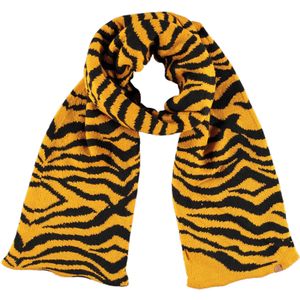 Okergele/zwarte tijger/zebra strepen patroon sjaal/shawl voor meisjes - Sjaals