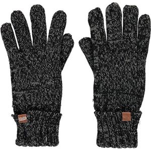 Donkergrijs gemeleerde gebreide handschoenen voor kinderen - One size - Warme fleece voering handschoenen voor jongens/meisjes