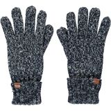 Zwart/navy gemeleerde gebreide handschoenen voor kinderen - One size - Warme fleece voering handschoenen voor jongens/meisjes
