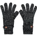 Zwart/grijs gemeleerde gebreide handschoenen voor kinderen - One size - Warme fleece voering handschoenen voor jongens/meisjes