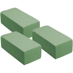Rechthoekig groen steekschuim/oase nat - 2x - 20 x 10 x 7 cm - Steekschuim voor echte bloemen - Hobbybasisvoorwerp
