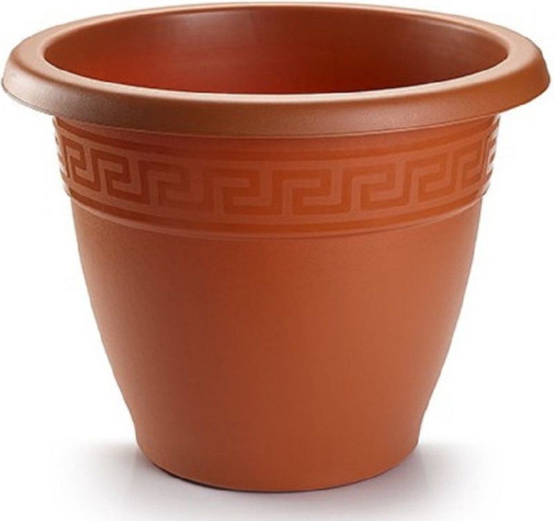Bloempot Terra Cotta Rond Diameter 25 cm - Bloemen/Plantenbak/Plantenpot van Kunststof