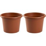 Plasticforte - Plantenpot - Bruin - Rond - Kunststof