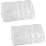 2x stuks make-up organizers/opbergers/houders transparant 17 cm