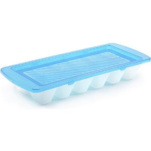 PlasticForte Ijsblokjesvorm met deksel - 12 ijsklontjes - kunststof