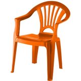 4x stuks oranje stoeltjes voor kinderen 51 cm - Tuinmeubelen - Kunststof binnen/buitenstoelen voor kinderen
