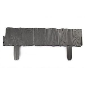 Flexibele borderrand/tuin hekje - 57 cm - donker grijs - kunststof