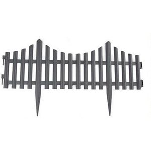 Flexibele Borderrand/Tuin Hekje - 60 cm - Donkergrijs - Kunststof - Tuinhekjes