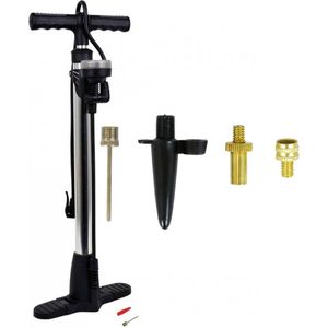 Luxe fietspomp met manometer inclusief 4-delige nippelset - Fietspompen