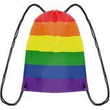 2x Rugtasje/rugzak regenboog/rainbow/pride vlag voor volwassenen en kids - Festival/pride musthaves