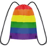 5x Rugtasje/rugzak regenboog/rainbow/pride vlag voor volwassenen en kids - Festival/pride musthaves