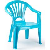 6x stuks kinder stoelen 50 cm - Lichtblauw - Tuinmeubelen - Kunststof binnen/buitenstoelen voor kinderen