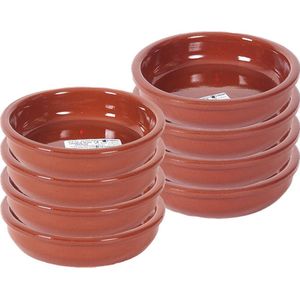 Set van 8x tapas bakjes/schaaltjes Bilbao 16 cm en 14 cm - Tapas/creme brulee ovenschaaltjes/serveerschaaltjes