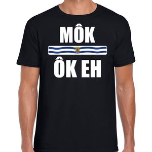 Mok ok eh met vlag Zeeland t-shirt zwart heren - Zeeuws dialect cadeau shirt