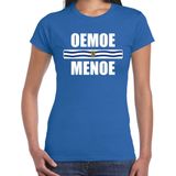 Oemoe menoe met vlag Zeeland t-shirt blauw dames - Zeeuws dialect cadeau shirt