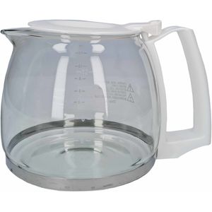 Koffiepot met witte deksel en handvat 1,5 liter - Glazen universele koffie/koffie potten - 1500 ml reserve koffiepotten