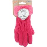 Fuchsia roze handschoenen gebreid teddy voor jongens/meisjes/kinderen