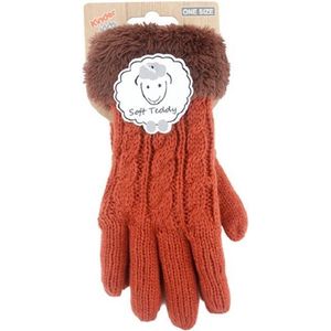 Oranje gebreide handschoenen teddy voor kinderen - Handschoenen - kinderen