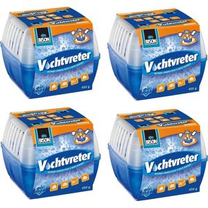 4x stuks bison vochtvreters - 450 gram - Vochtvangers - Voorkomt geurtjes en schimmels