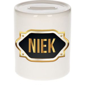 Niek naam / voornaam kado spaarpot met embleem