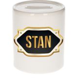 Stan naam / voornaam kado spaarpot met embleem