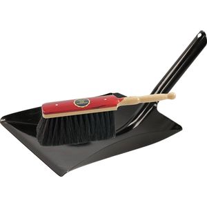 Sorex - Stoffer en Blik - Zwart - Metaal - Rood Gelakt Hout