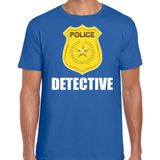 Detective police embleem t-shirt blauw voor heren - politie agent - verkleedkleding kostuum