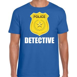 Detective police embleem t-shirt blauw voor heren - politie agent - verkleedkleding kostuum