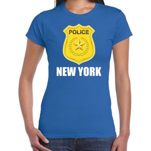Police embleem New York t-shirt blauw voor dames - politie agent - verkleedkleding kostuum