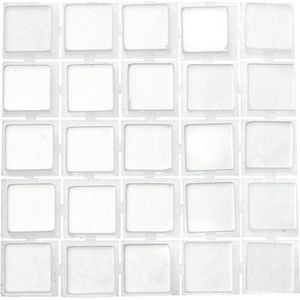 Glorex hobby mozaieken maken steentjes/tegels - 119x - wit - 0.5 x 0.5 x 0.2 cm per steentje - zelfklevend