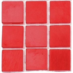 Glorex Hobby - mozaieken maken stenen/steentjes - rood - 63x stuks -  10 x 10 x 2 mm - hobby en knutselen - tegeltjes