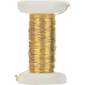 Goud metallic bind draad/koord van 0,4 mm dikte 40 meter