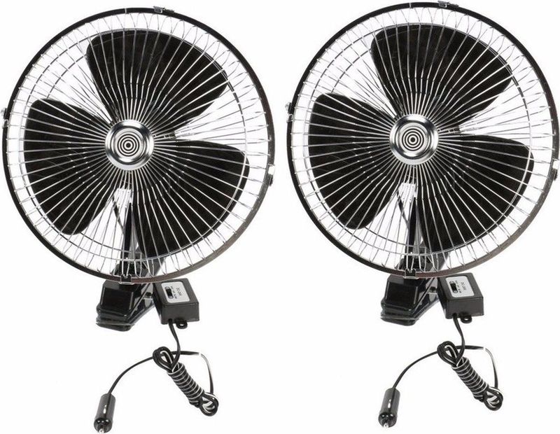 All Ride Vrachtwagen ventilator - Set van 2x stuks - 24V aansluiting - vrachtauto fan - Ventilatoren