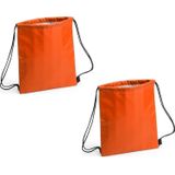 Set van 2x stuks oranje koeltas rugzak 27 x 33 cm - Koelboxen draagbaar/koeltassen - Oranje fans artikelen