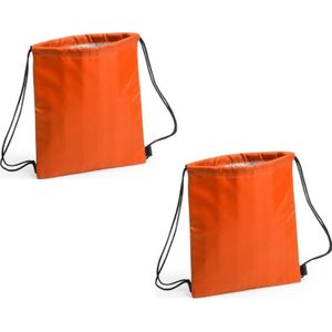 Set van 4x stuks oranje koeltas rugzak 27 x 33 cm - Koelboxen draagbaar/koeltassen - Oranje fans artikelen