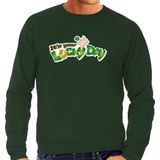 St. Patricks day sweater / trui groen - heren - Its your lucky day - Ierse feest kleding / kostuum/ outfit S