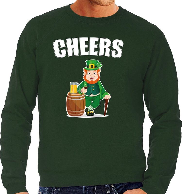Bellatio Decorations - Cheers - Sweater - Groen - Katoen