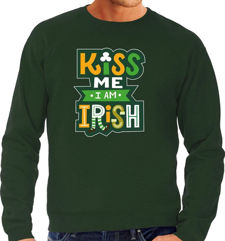 St. Patricks Day Sweater Groen Voor Heren - Kiss Me Im Irish