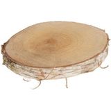 2x stuks woondecoratie Berken houten boomschijf 30 x 3,5 cm - Woondecoratie/woonaccessoires - boomschijven