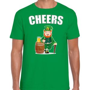 Bellatio Decorations - T-shirt - Groen - Cheers - Heren - St. Patricks Day