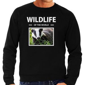 Dieren foto sweater Das - zwart - heren - wildlife of the world - cadeau trui Dassen liefhebber