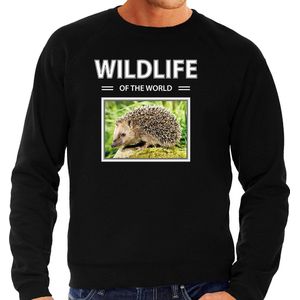Dieren foto sweater Egel - zwart - heren - wildlife of the world - cadeau trui Egels liefhebber