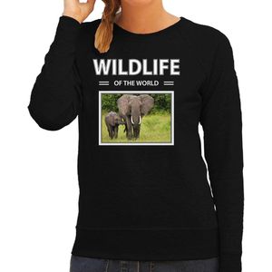 Dieren - Olifant - Sweater - Zwart - Dames - Wildlife of the World