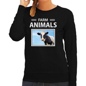Bellatio Decorations - Koeien Sweater - Zwart - Dames - Farm Animals