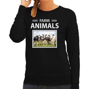 Dieren foto sweater Koe - zwart - dames - farm animals - cadeau trui Kudde koeien liefhebber